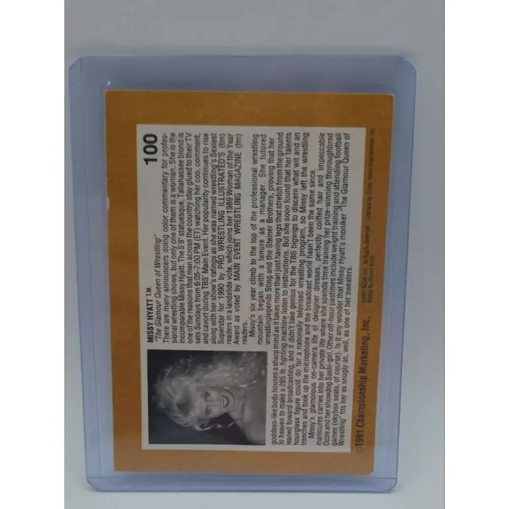 1991 Championship Marketing WCW #100 Missy Hyatt Card